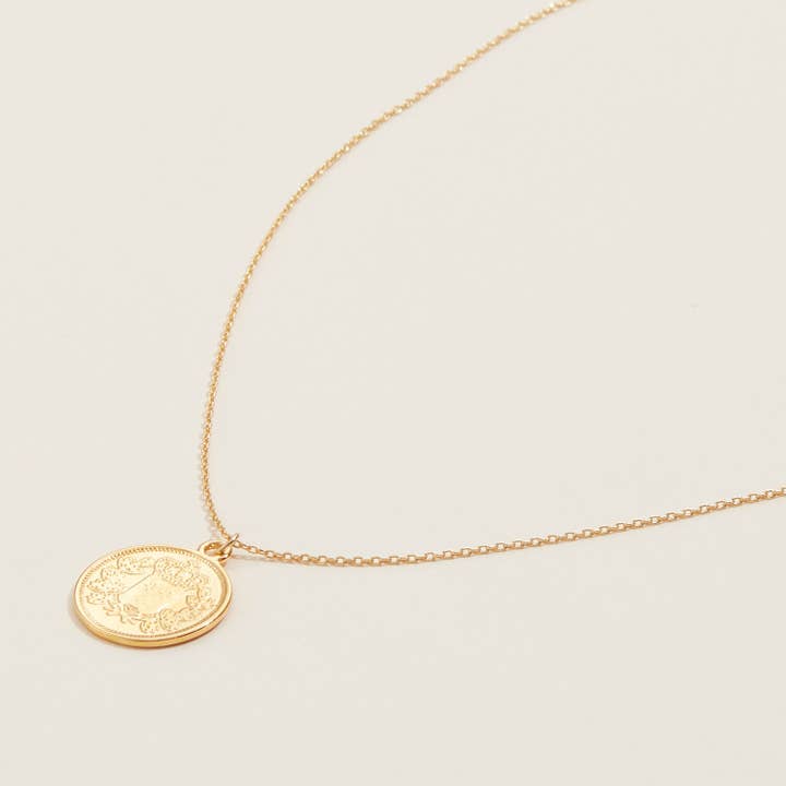 Gold Chain Necklace with Coin Pendant for wholesale on Faire1