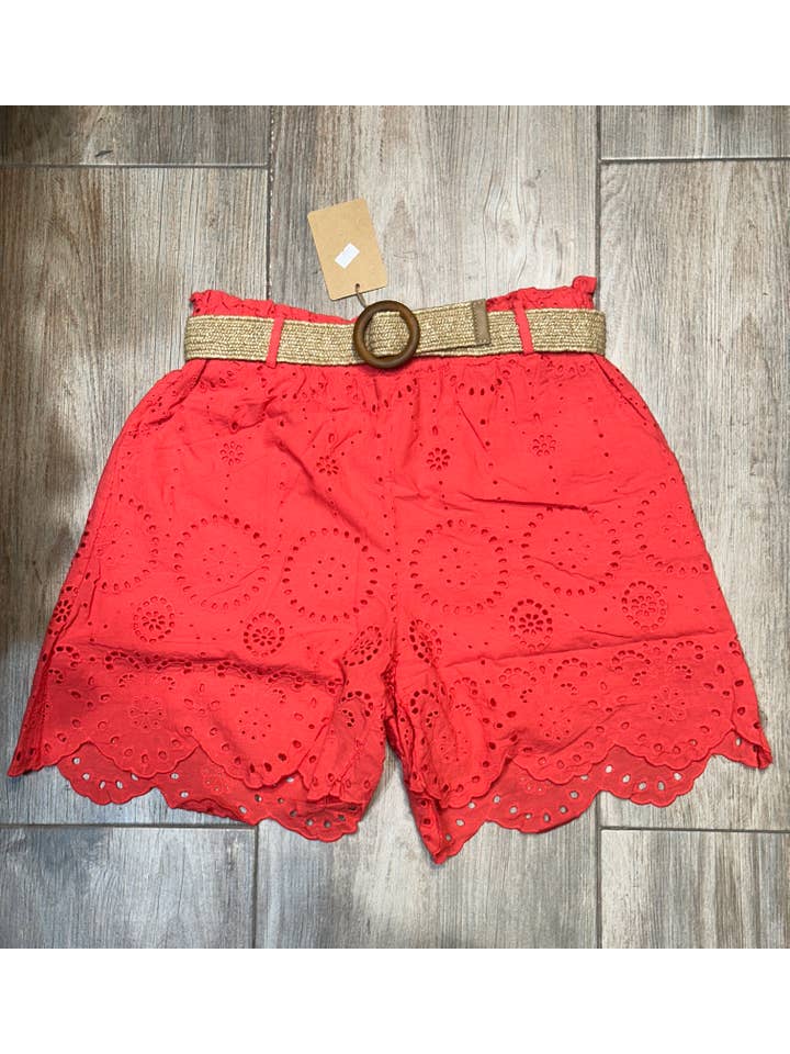 LÉA & LUC - Wholesale Shorts - Women's - Broderie anglaise shorts in 100% cotton REF. 250231
