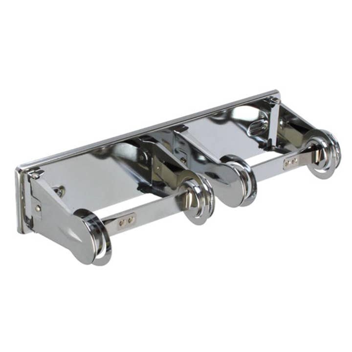 KT Supply - Wholesale Dinner Plate - Locking Toilet Tissue Dispenser, Duel, Chrome Plated