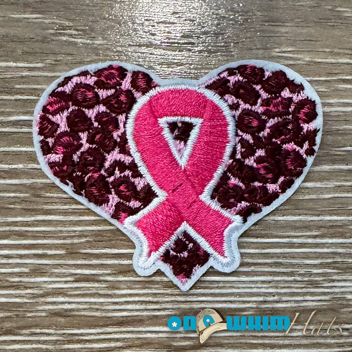 Breast Cancer Awareness Iron-On Patch for wholesale by On a Whim Hats