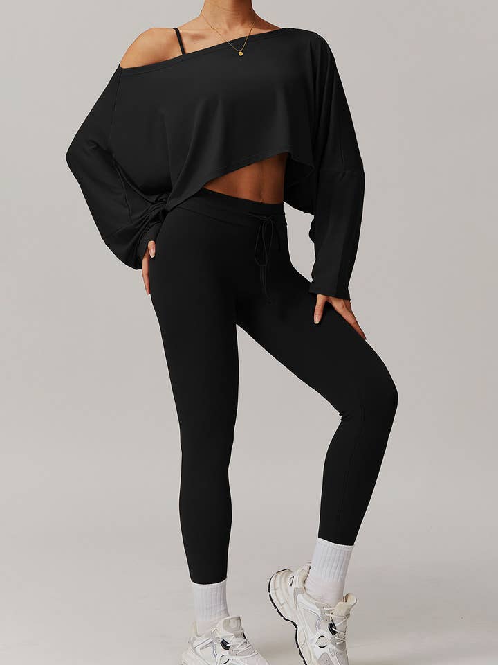 Crave by FW - Wholesale Activewear set – Women′s - Sports Sets with Long Sleeve T-Shirts and Leggings1