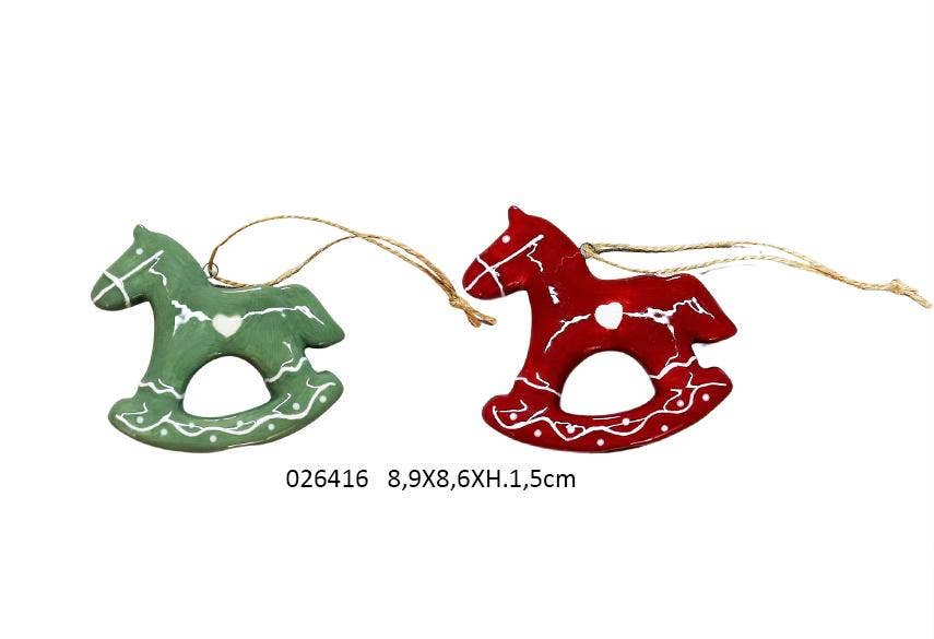 Faye - Wholesale Christmas Decoration - 'Noel' Rocking Horse Pendant 8.9 X 8.6 cm0