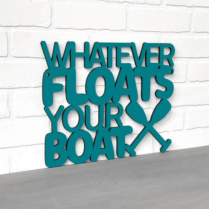 Spunky Fluff - Wholesale Sign - Whatever Floats Your Boat Cute Wood Lake House Decor