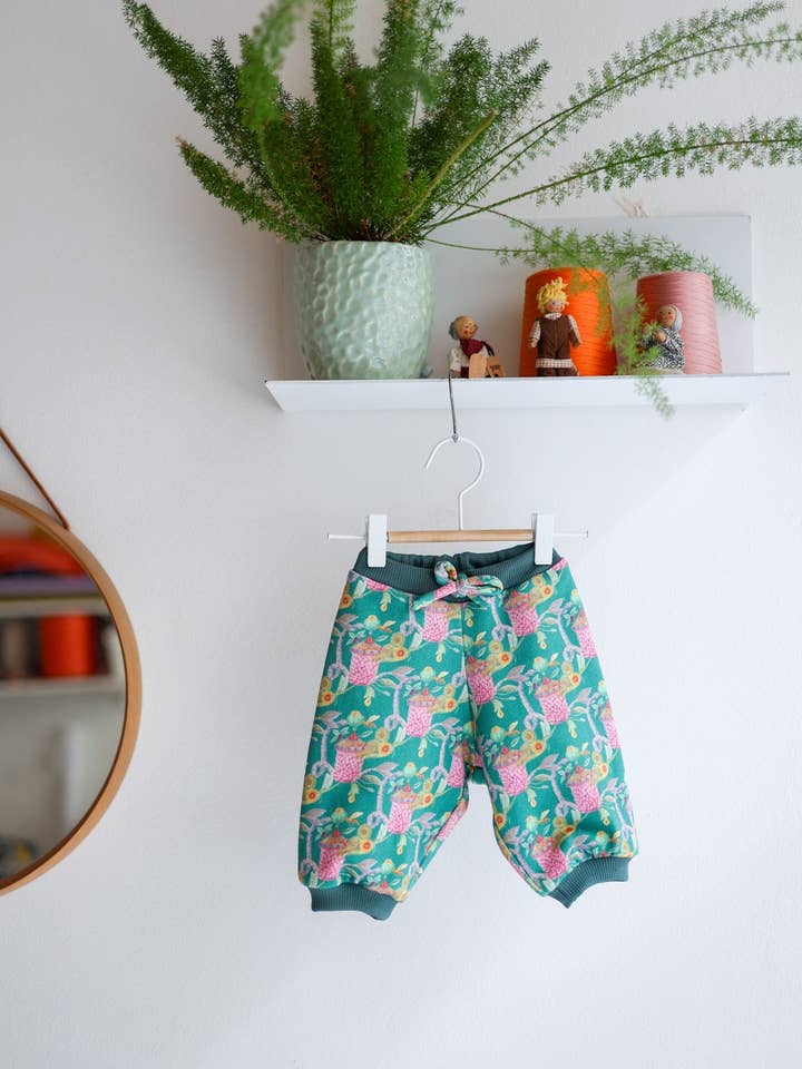'Crazy Carousel' Babies Pants | green for wholesale by aesthete-kidswear
