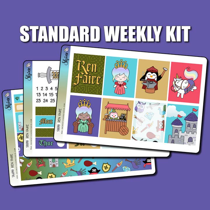 Renässansmarknad Vertikal Veckostickerkit för wholesale av Shine Sticker Studio