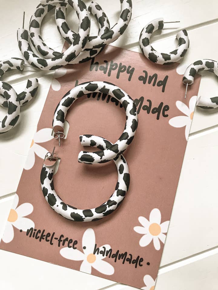 Aros de impressão de vaca por atacado de Happy and Hannahmade