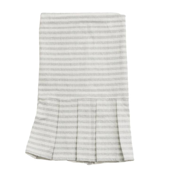 Sweet Water Decor - Wholesale Hand Towel - Striped Hand Towel with Ruffle, Grey - Home Decor & Gifts