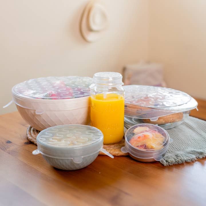 Crystal Clear Stretch & Seal Silicone Lids - 6 Pack for wholesale on Faire