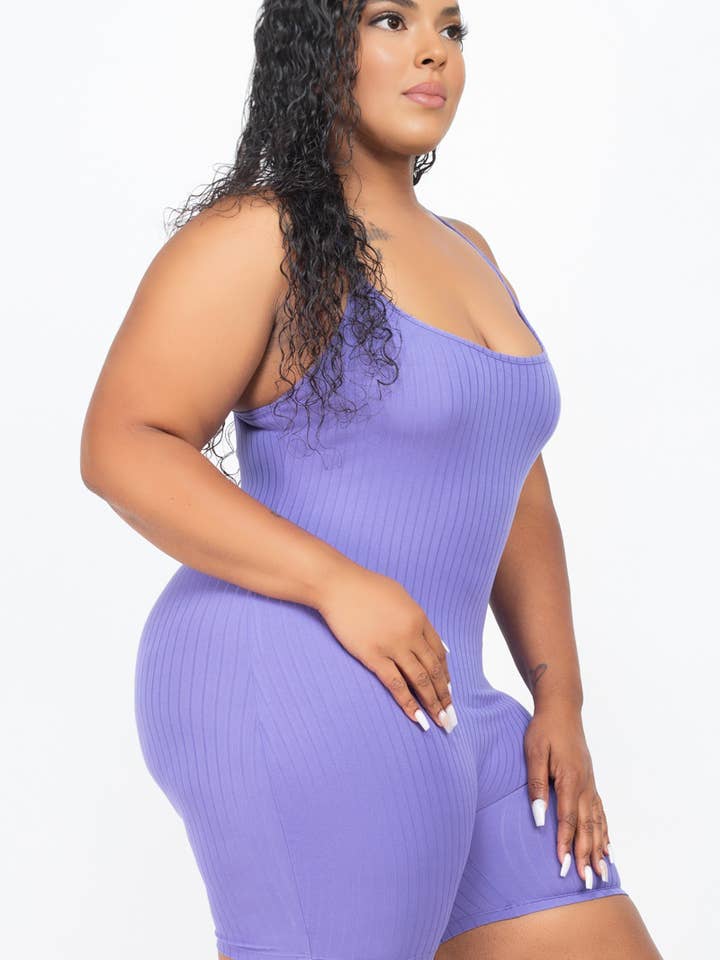 CAPELLA APPAREL - Wholesale Romper - Women's - Plus Ribbed Bodycon Romper15