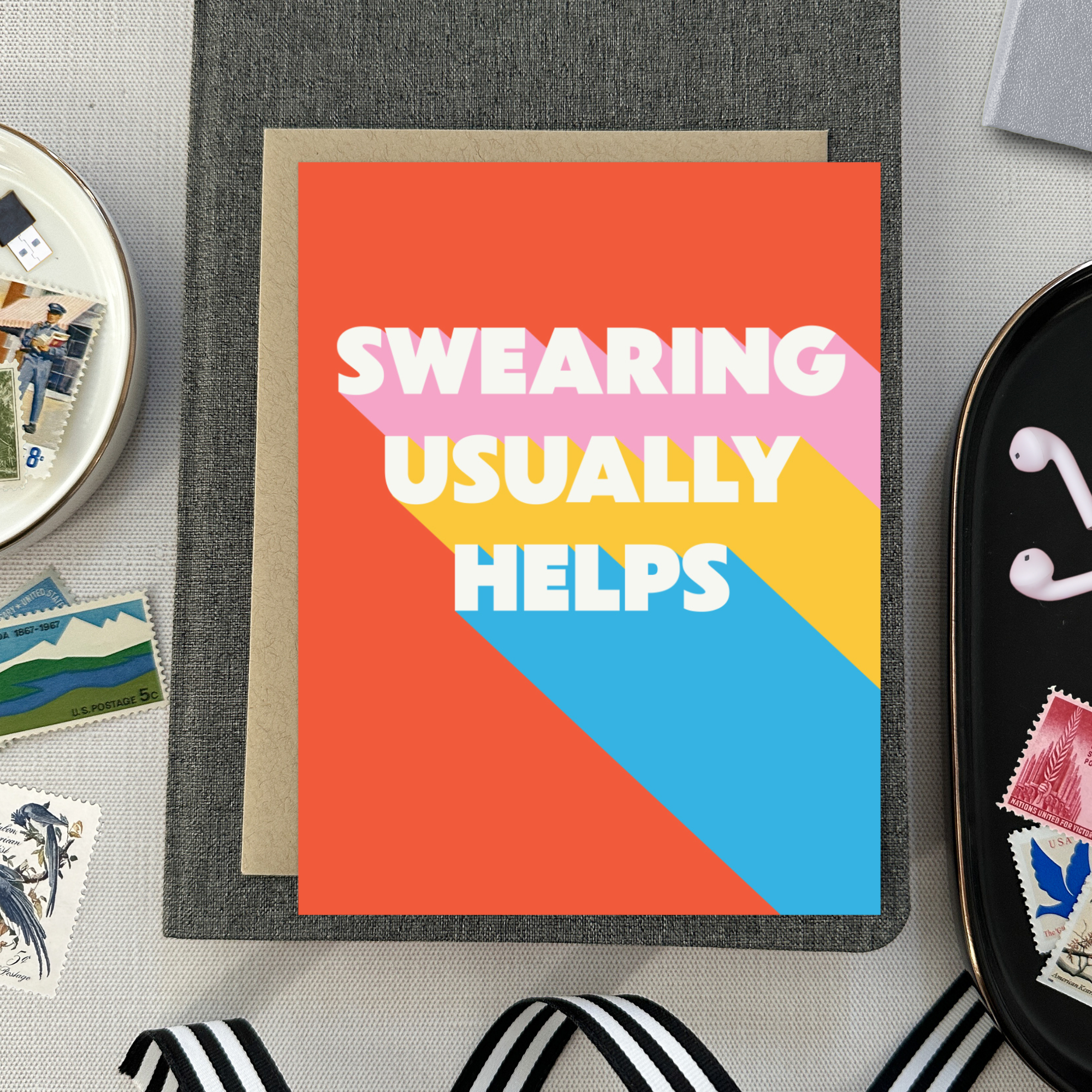 Barone and Co. - Vente Carte de vœux classique - Carte d'Amitié : Les Jurons Aident1