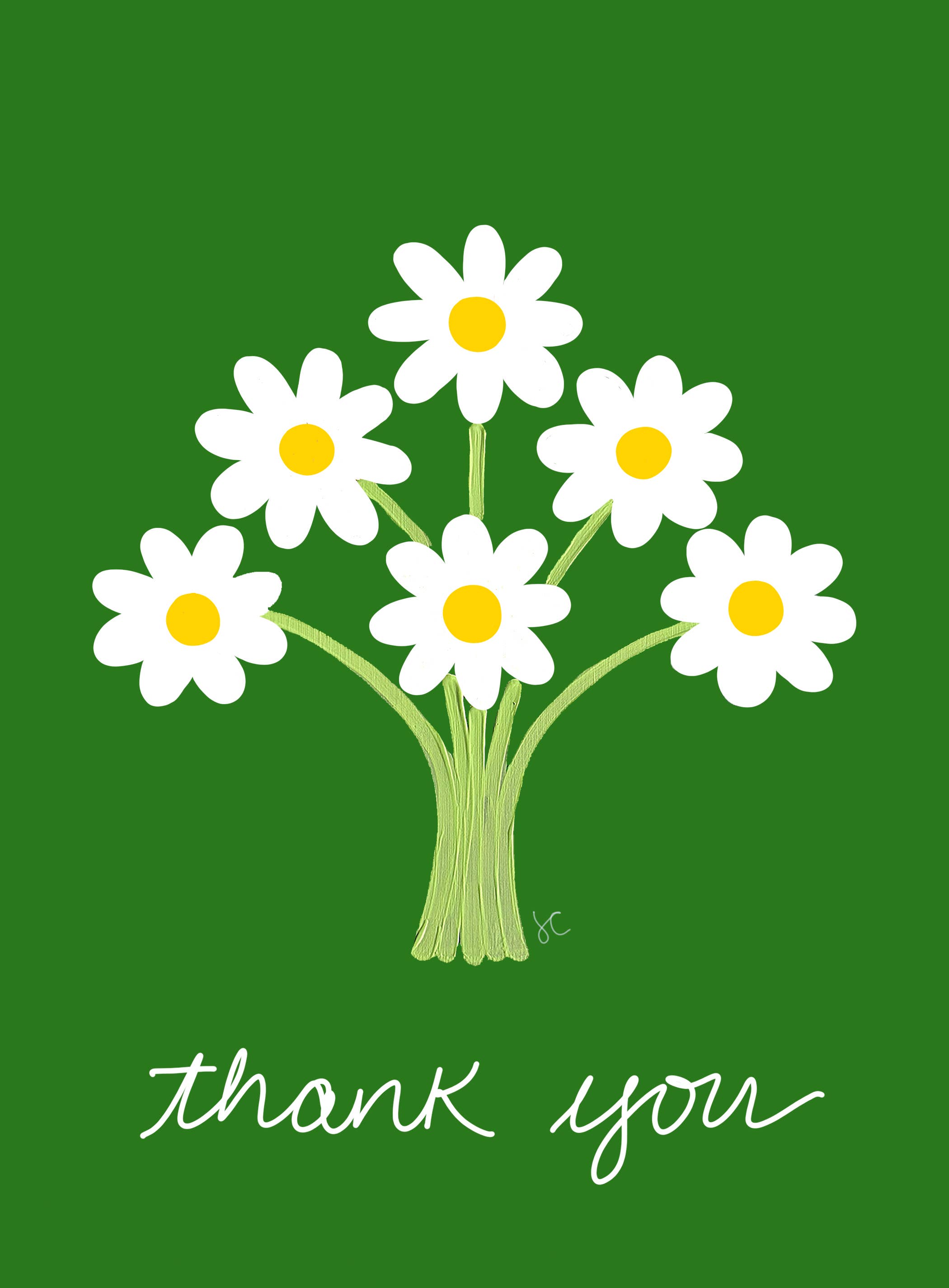 Citrus Daisy - Wholesale Thank You Card - White Daisy Thank You3