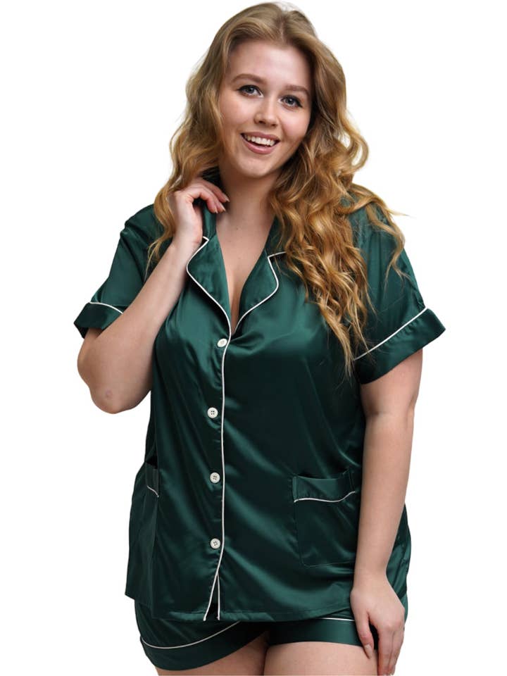 Taniri - Wholesale Sleepwear Set - Women's - ASHLEY SHORT MATTE SATIN PAJAMAS37