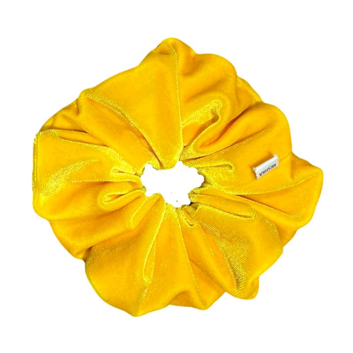 Yellow Velvet Oversized Scrunchie for wholesale by createdbyMishka