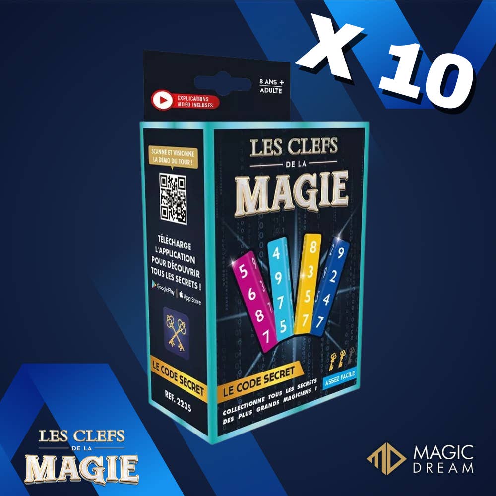 Les Clefs de la Magie 🗝️🎩 - Wholesale Magic Trick - PACK X10 - Magic Tricks: The Secret Code