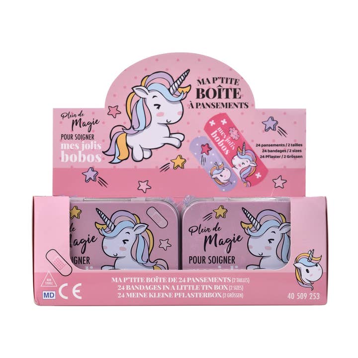 Girl Power metalen pleisterdoos, voorgestanst, kinderen, junior, doos van 24 pleisters, 10,9 x 8 x 2 cm, TAKE CARE voor wholesale door TAKE A GIFT