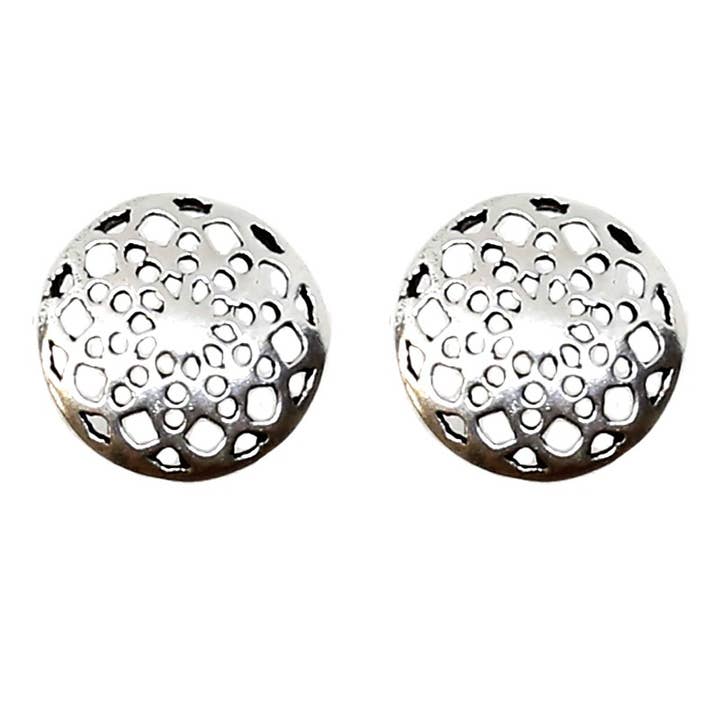 Ethike.eu - Wholesale Stud/Post Earrings - Silver pendant - plain mandala1