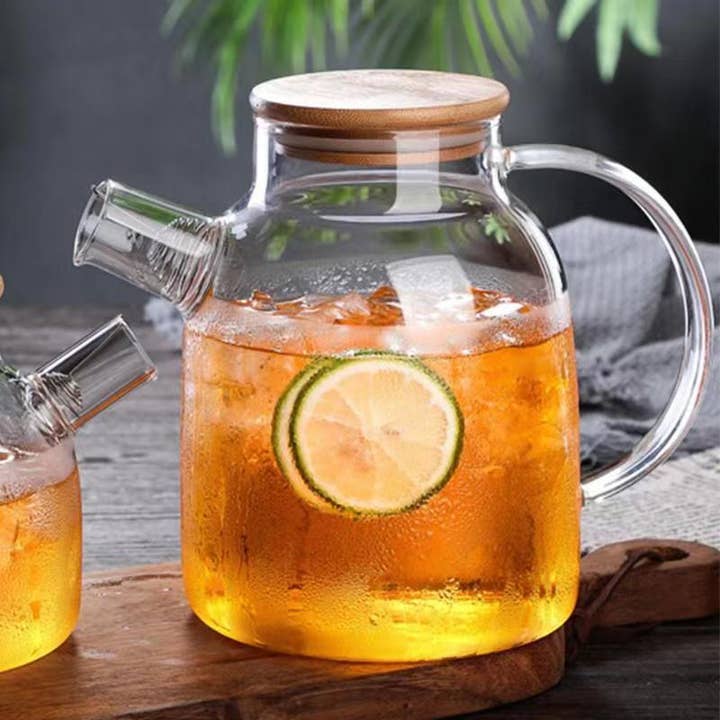 Tea soul - Wholesale Tea Pot - Glass teapot with filter and bamboo lid 1.5 L
