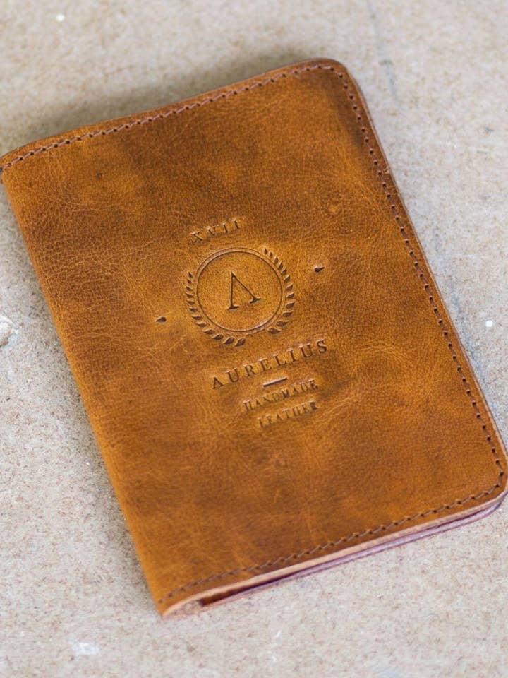 Crunchy Leather Passport and Card Holder for wholesale by Aurelius Leather