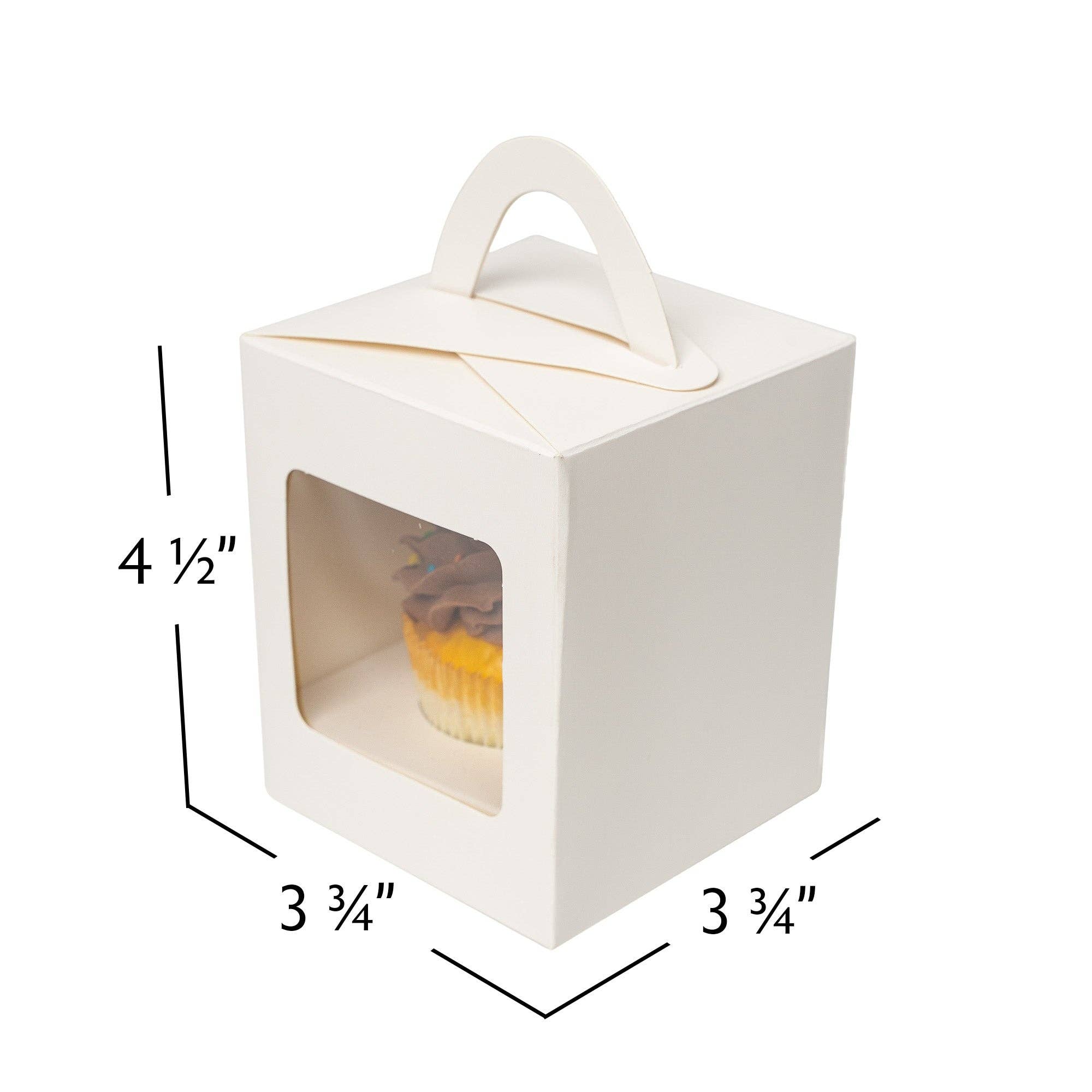 Individual Cupcake Box with Window - Pack of 12 - White for wholesale on Faire6