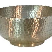 Schale aus Platin, gehämmertes Aluminium, 9,5 Zoll x 5 Zoll H für den Großhandel von S.N.K. Home Decor