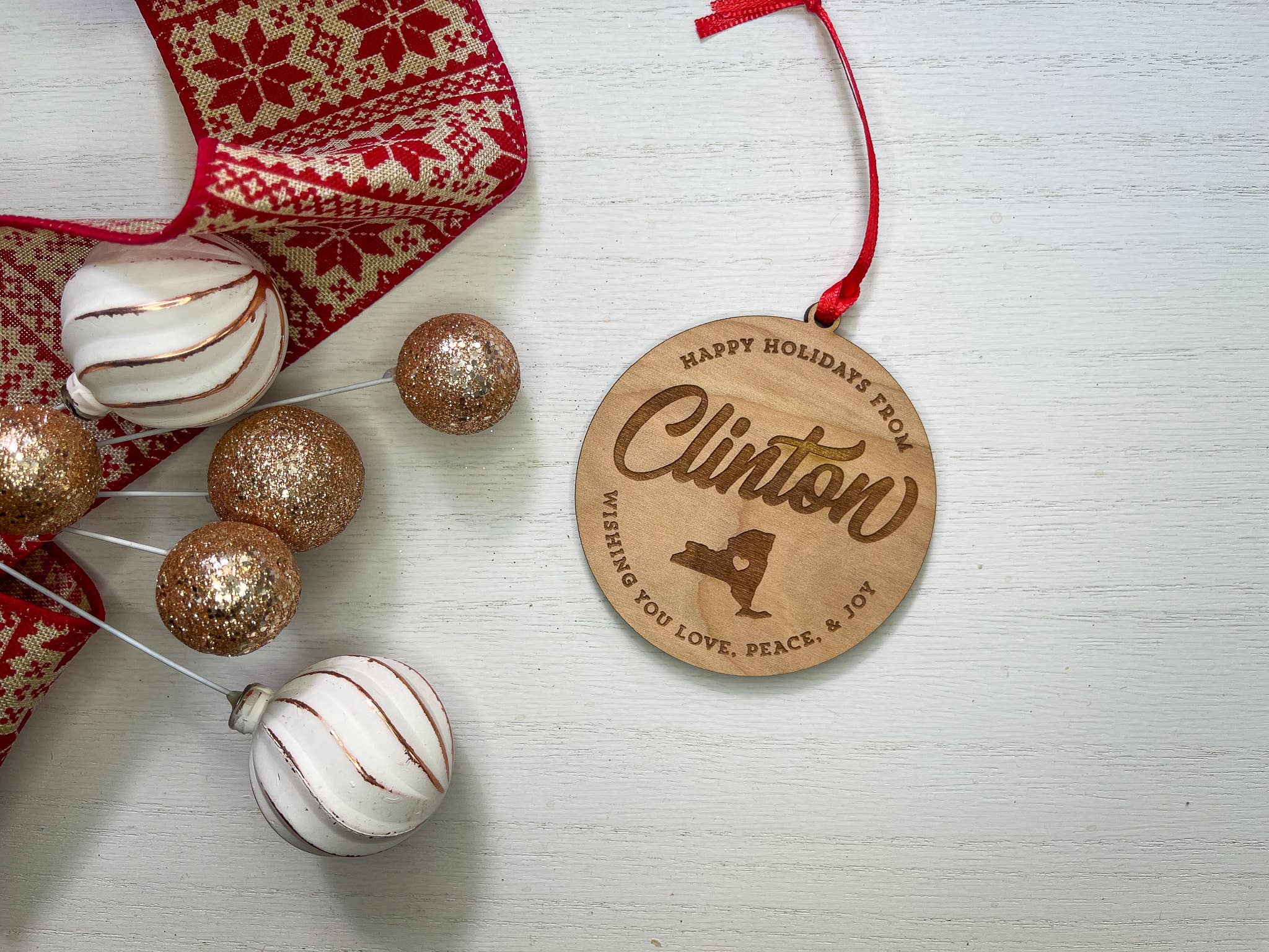 Almost Local - Wholesale Ornament - Personalized Hometown Custom Wood Ornament3