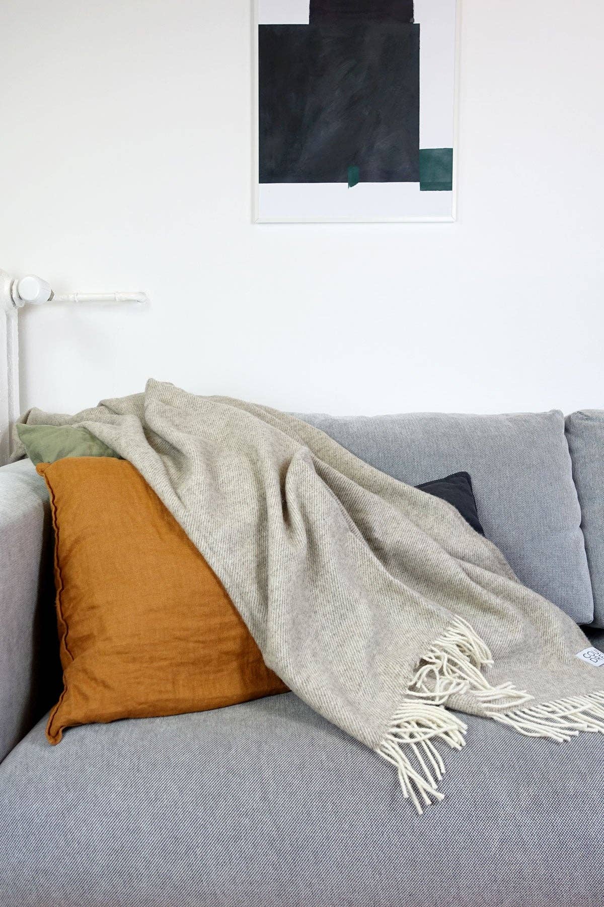 Coudre Berlin - Wholesale Throw Blanket - Wool blanket/ cuddly blanket uni limestone1