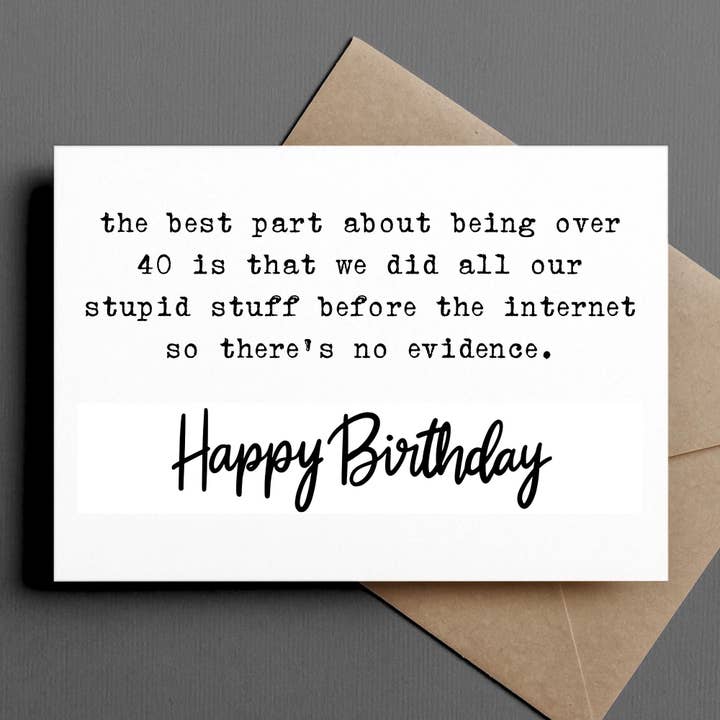 funny birthday card | the best part of being 40 for wholesale by Ink & Attitude Stationery Company