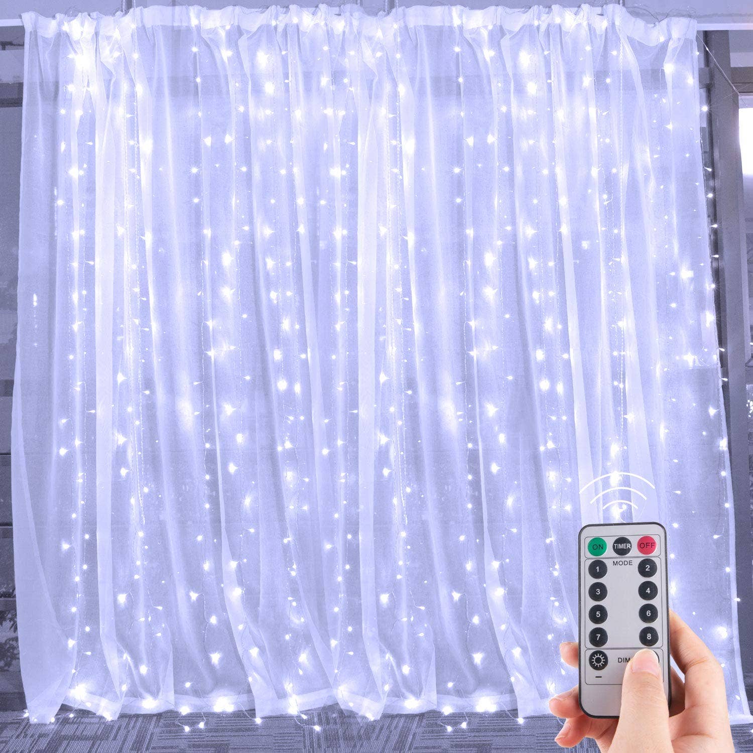 YI LIGHTING LLC - Wholesale String Lights - 6.6ft x 9.8ft LED Curtain String Light 300-LED with Remote1