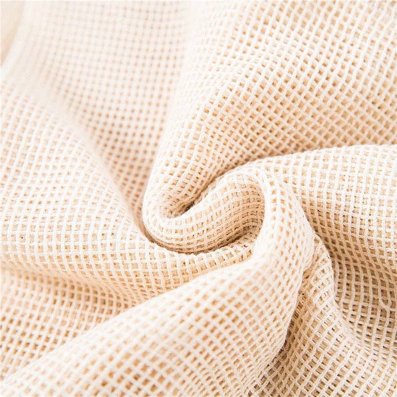 Smile Boutiques - Vente Sacs de course/à provisions - Sac à fruits et légumes réutilisable en maille de coton biologique - Ensemble de 32