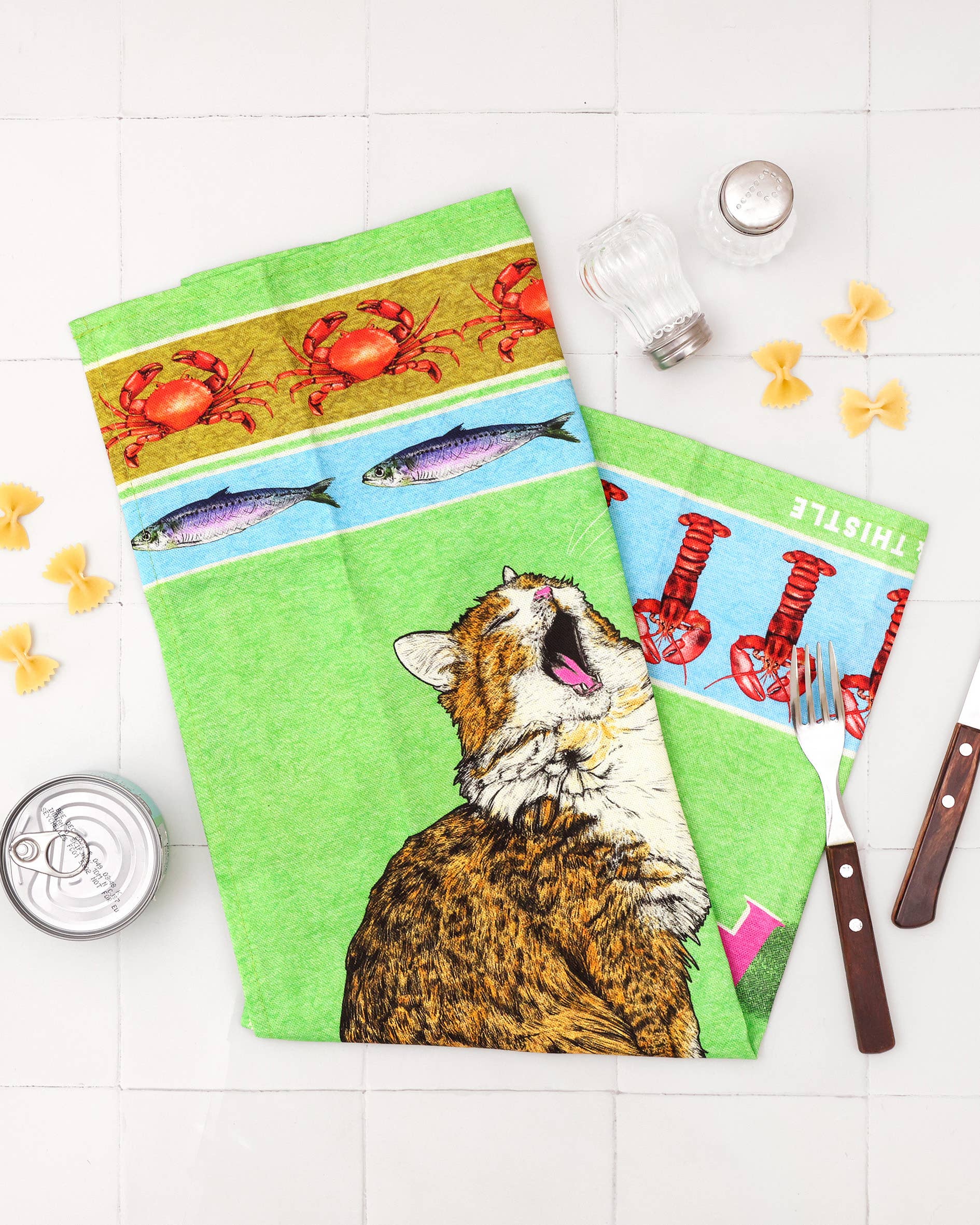 Fawn & Thistle Ltd (US Duties Paid) - Wholesale Tea Towel - Feed The Cat Tea Towel | 100% Cotton Dish Towel 9