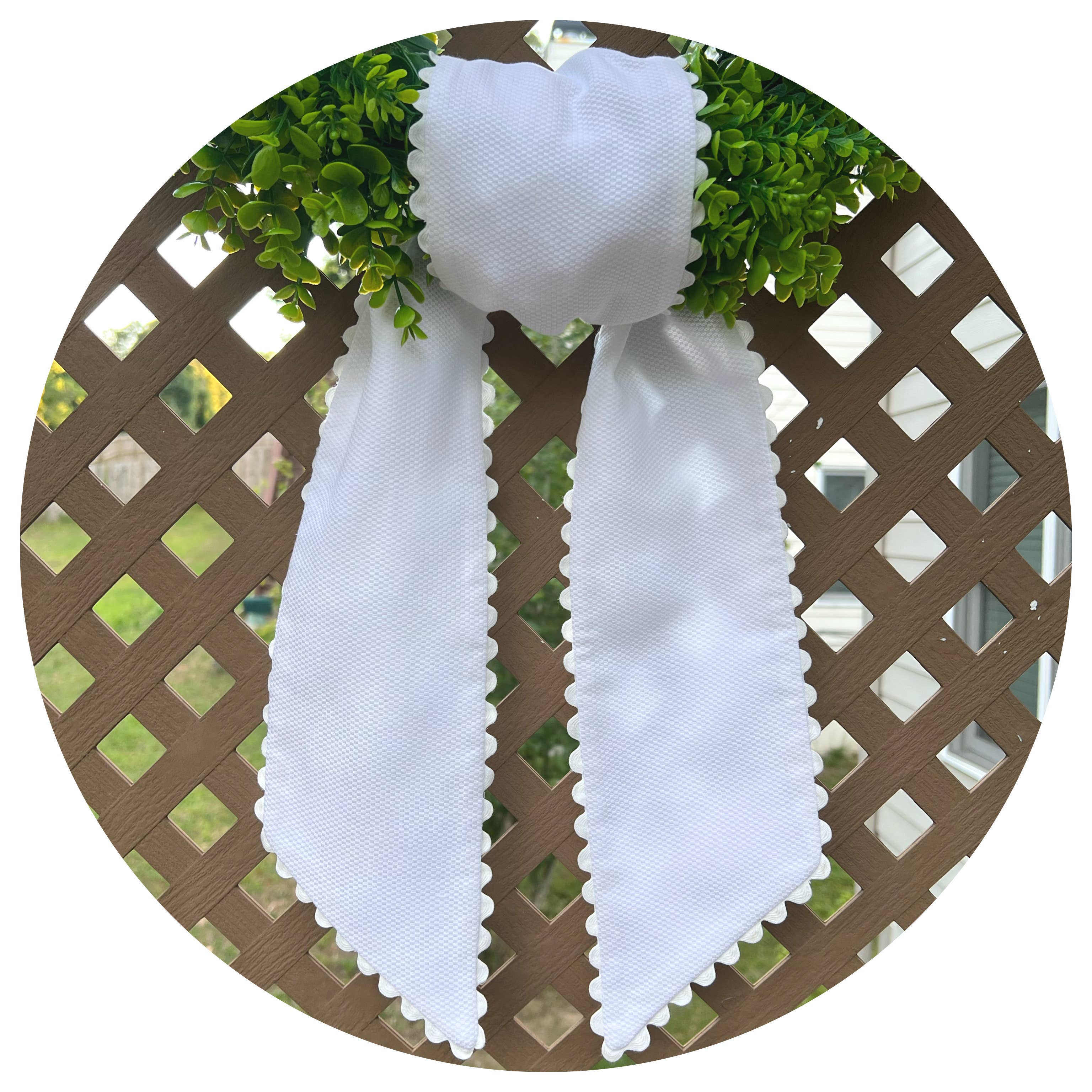 THE ROYALTY COLLECTION - Wholesale Outdoor Ornament/Decor - White Cotton Pique Sash with Trim4