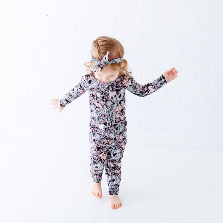 Hold Your Horses Bamboo Ruffle Convertible Footie Pajamas for wholesale by Dreamiere