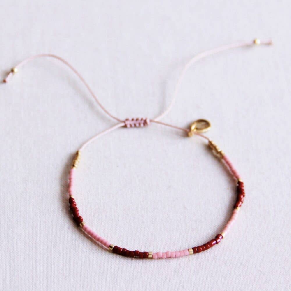 Bazou - Wholesale Beaded Bracelet - Miyuki bracelet color blocking - bordeaux/lilac0