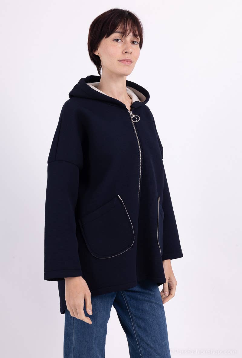 L'Emotion - Wholesale Hoodie - Women's - Neoprene Embossed Material Zip-Up Hoodie14