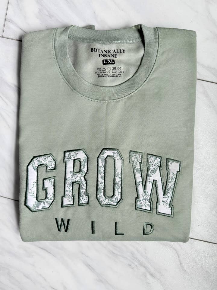 Botanically Insane - Wholesale Sweatshirt - Unisex - Grow Wild Embroidered Crewneck Sweatshirt2