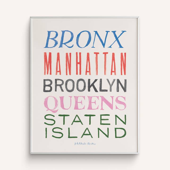 Phthalo Ruth - Wholesale Art Print - Boroughs of New York City Art Print