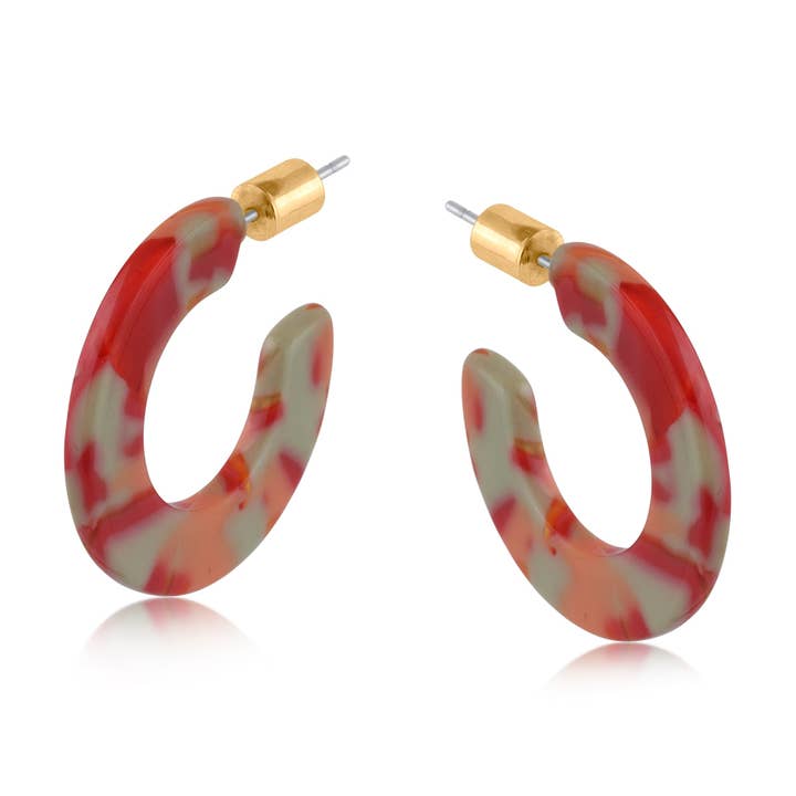 Hortense flade ovale øreringe i harpiks 1 for engroshandel hos Big Metal London