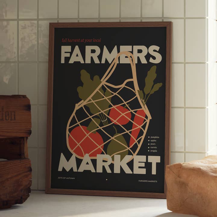Farmers Markets Print for wholesale by Fond Printed Goods