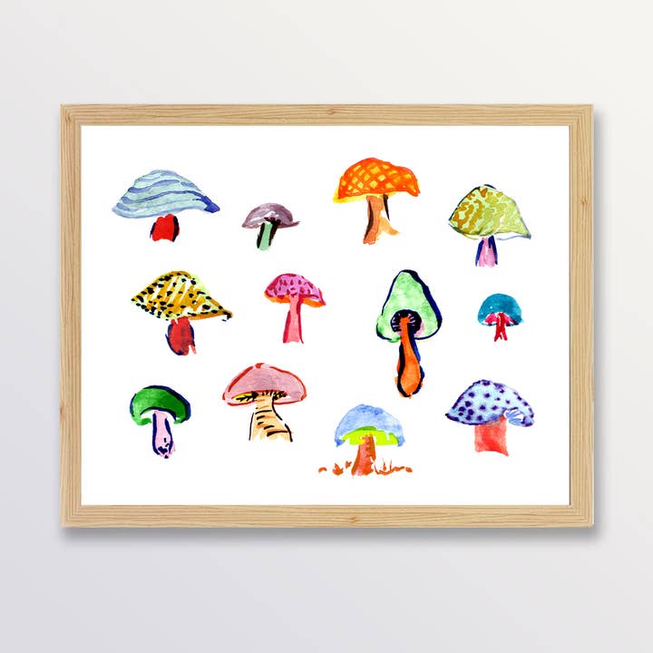 Bright Mushrooms Kunstdruck für den Großhandel von Aaryn West