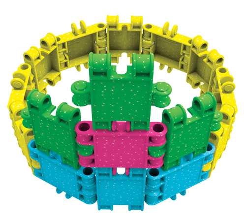 CLICS NV - Wholesale Building Set - Kids - Clics Bucket 8 in 1 - Glitter - made from recycled material6