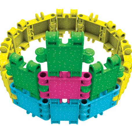 CLICS NV - Wholesale Building Set - Kids - Clics Bucket 8 in 1 - Glitter - made from recycled material6