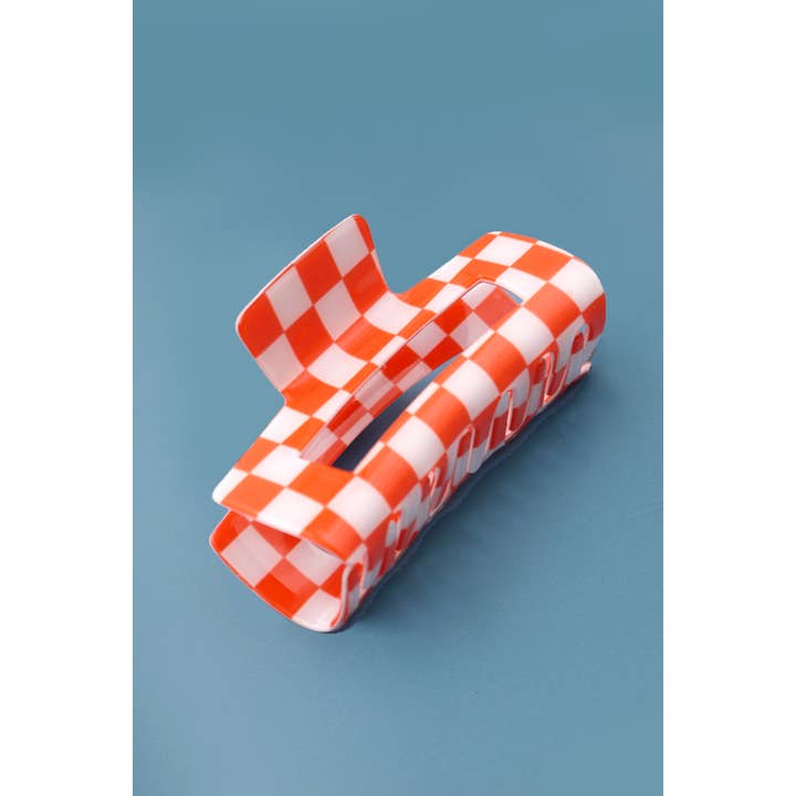 JOSSLYN by wall to wall - Vendita all'ingrosso Fermaglio per capelli - Donna - Jumbo mollette per capelli in resina a scacchi 10 cm | 40H6642