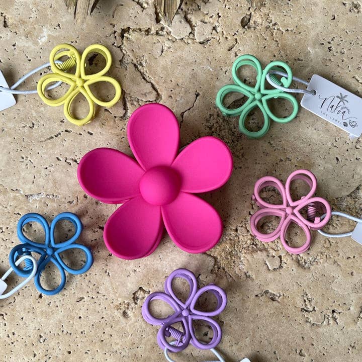 Nakoa The Label - Vendita all'ingrosso Fermaglio per capelli - Donna - Clip a forma di artiglio, motivo: fiore intagliato, viola2