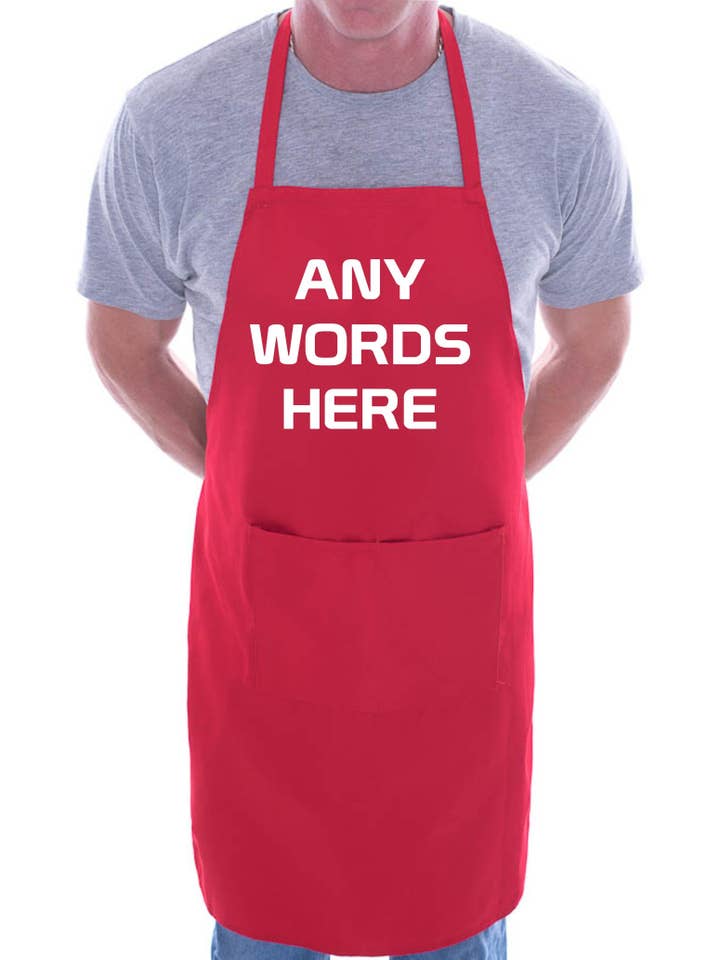Personalised Apron Your Text Here Any Words here BBQ Cooking for wholesale by Print4U