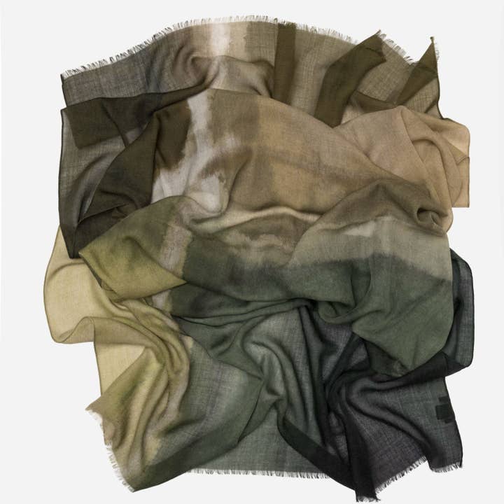 Elizabetta Made in Italy USA - Wholesale Scarf - Unisex - Vicenza - Wool & Silk Scarf - Olive Green