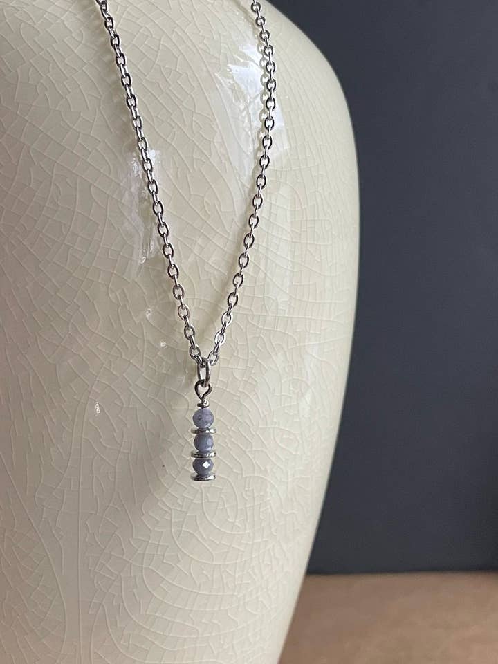 Tanzanit Halskæde / Ædelstenshalskæde / Håndlavet for engroshandel hos Wendy Wise Designs