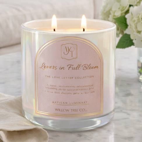 The Willow Tree Co - Wholesale Jar/Filled Candle - Lovers in Full Bloom Luminary0