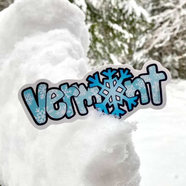 Designs by Diana - twinkletaters - Wholesale Sticker - Vermont Snow 5" x 1.9" Vinyl Sticker0