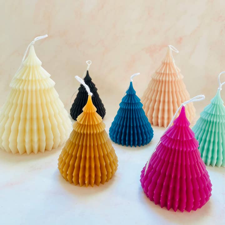 Maple + Love - Wholesale Novelty Candle - Small Origami Christmas Tree Beeswax Candle8
