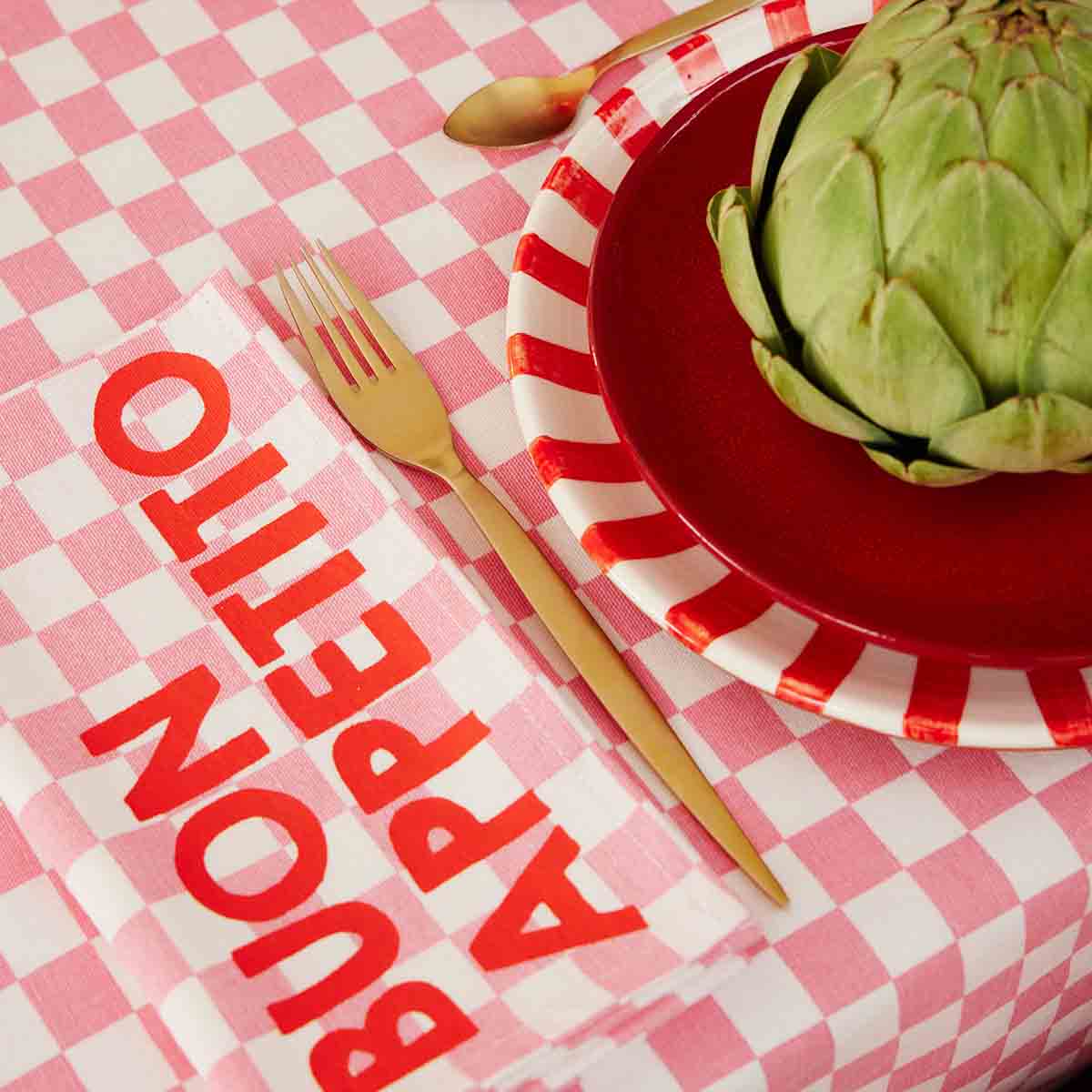 Rose in April - Wholesale Dinner & Cloth Napkin - NAPKIN JOSEPHINE STRAWBERRY - BUON APPETITO6